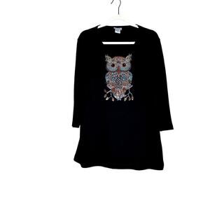 Classic Creations women's size 1X Owl shirt novelty art to wear,